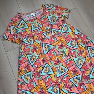 LuLaRoe Disney The Little Mermaid Ariel Print Carly Hi Lo Trapeze Dress - Sz 6-8